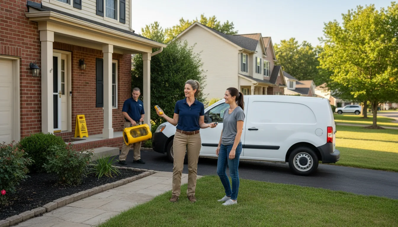 Residential water damage restoration in Ebervale, PA
